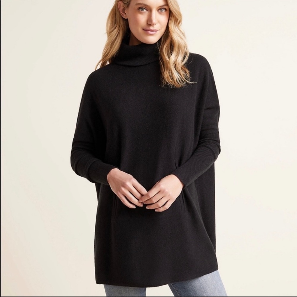 Garnet Hill Merino Wool Cashmere Turtleneck Sweater S